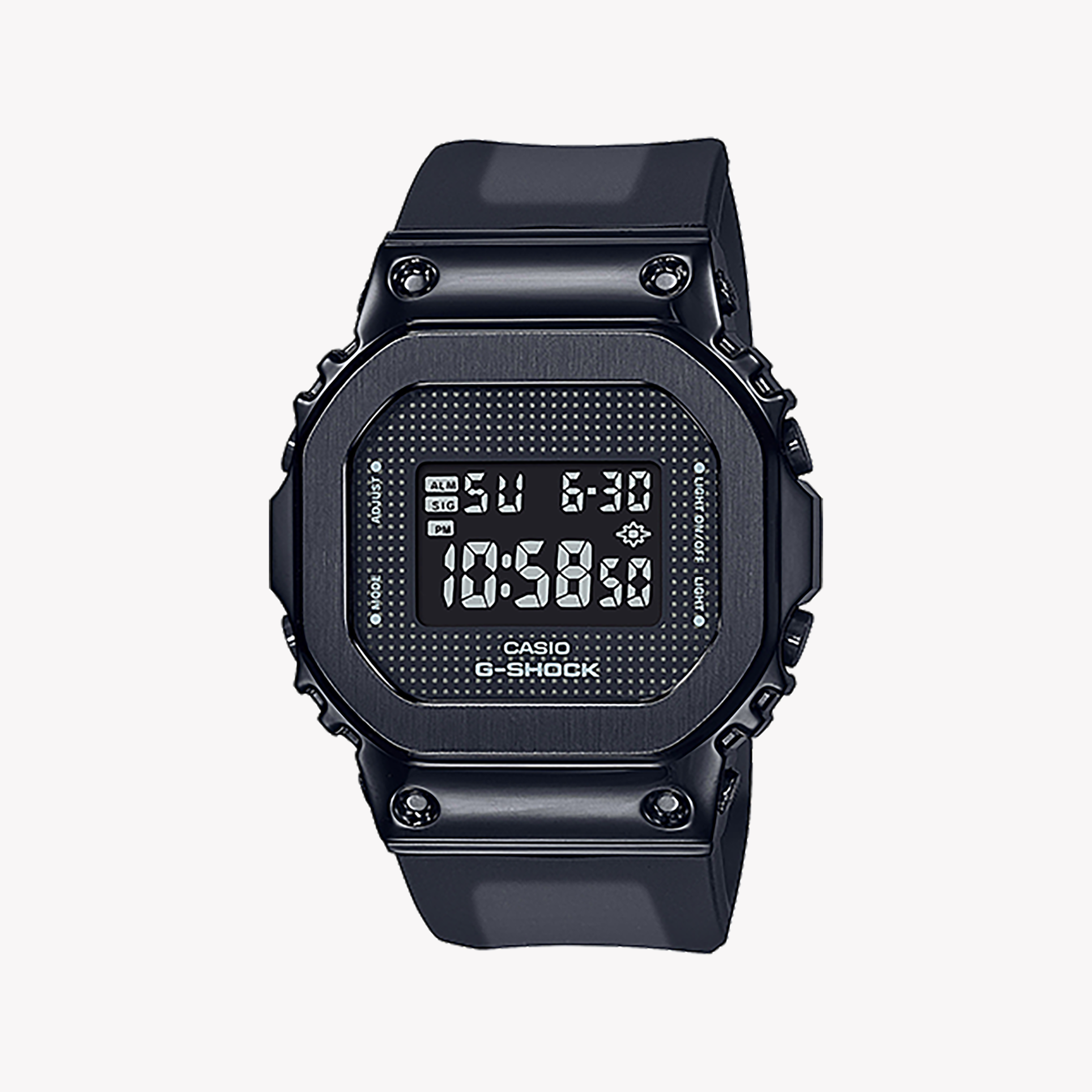 Men's Digital Watches with UV Sensor-CASIO G-SHOCK GM-S5600SB-1DR ELEGANT FUSION - STYLISH & DURABLE Women's Watch with Black Stainless Steel Case and Digital Dial