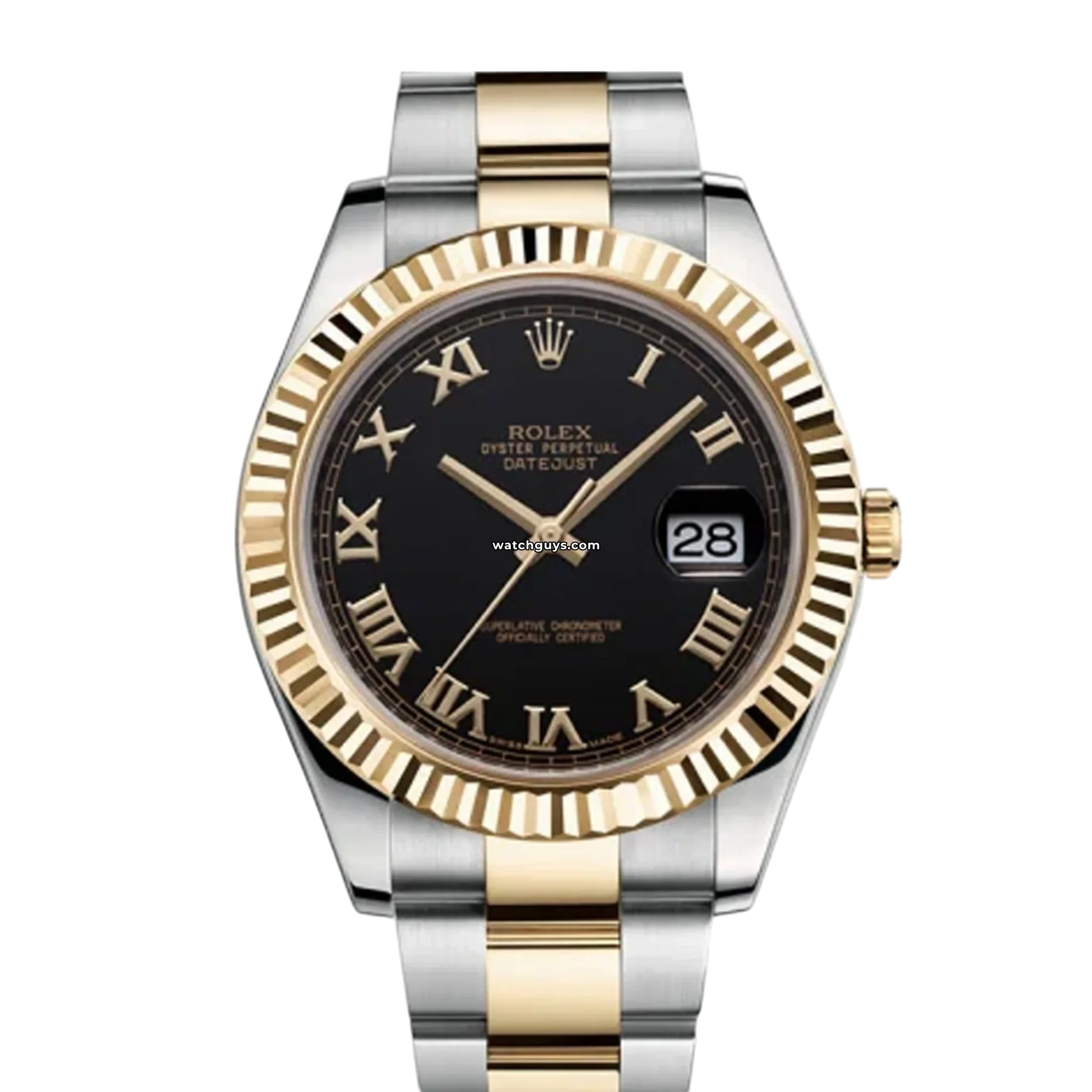 Women's Rolex Special Edition Watches-Rolex Datejust 116333 Black Roman Oyster