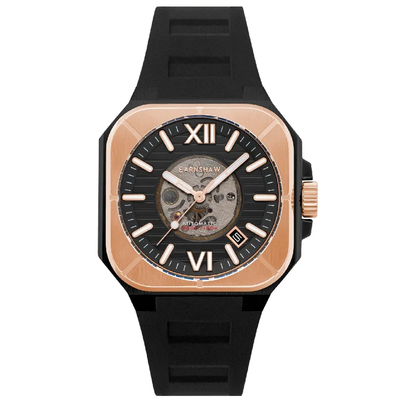 Men's Rectangular Case Design Dress Watches for Unique Shape-Thomas Earnshaw Armoury Skeleton Automatic Watch ES-8258-03
