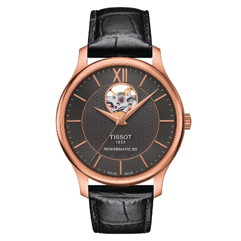 Women's Heritage Watches for Workouts-Tissot T-Classic Anthracite Dial Men 40mm