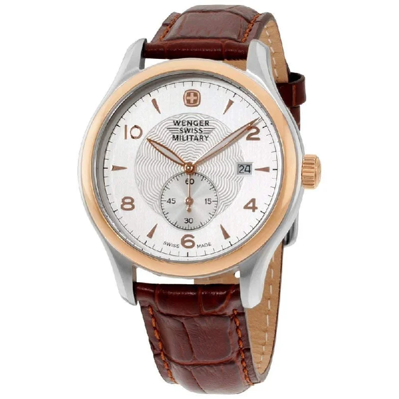 Men's Chronograph Watches with Heart Rate Monitoring-Wenger Men's 79313C Wenger Brown Leather Watch