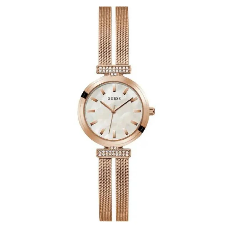 Women's Pilot Watches with Swiss Made Quality-Guess Array White Dial Women 26mm