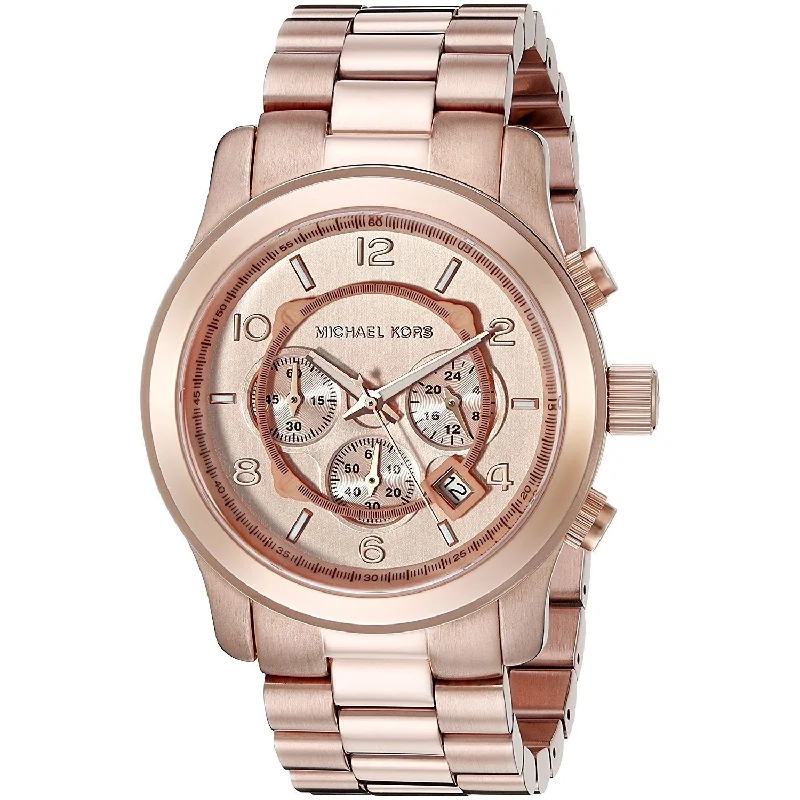 Men's Chronograph Watches for Modern Design-Michael Kors Men's MK8096 Oversized Runway Chronograph Rose-Tone Stainless Steel Watch