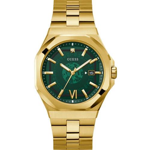 Women's Pilot Watches with Limited Edition-Guess Emperor Green Dial Men 41.5mm GW0573G2