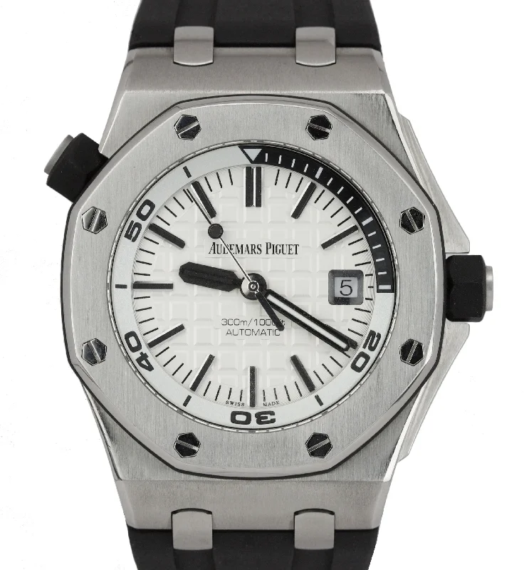Audemars Piguet Special Edition Style Watches for Women-2015 Audemars Piguet Royal Oak Offshore Diver White EXHIBITION 15710ST Watch