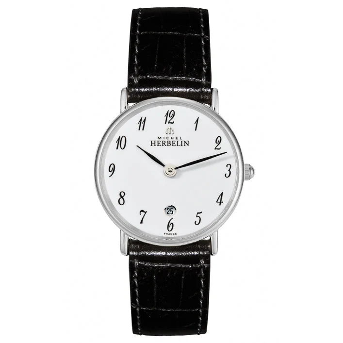 Men's Christmas Gift Style Dress Watches for Holiday Season-Herbelin Classique Ladies White Watch 16845/S28