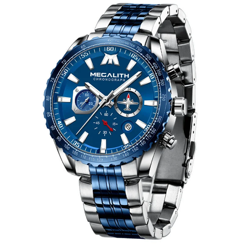 Men's Chronograph Watches for Radio Communication-8212M | Quartz Men Watch | Stainless Steel Band