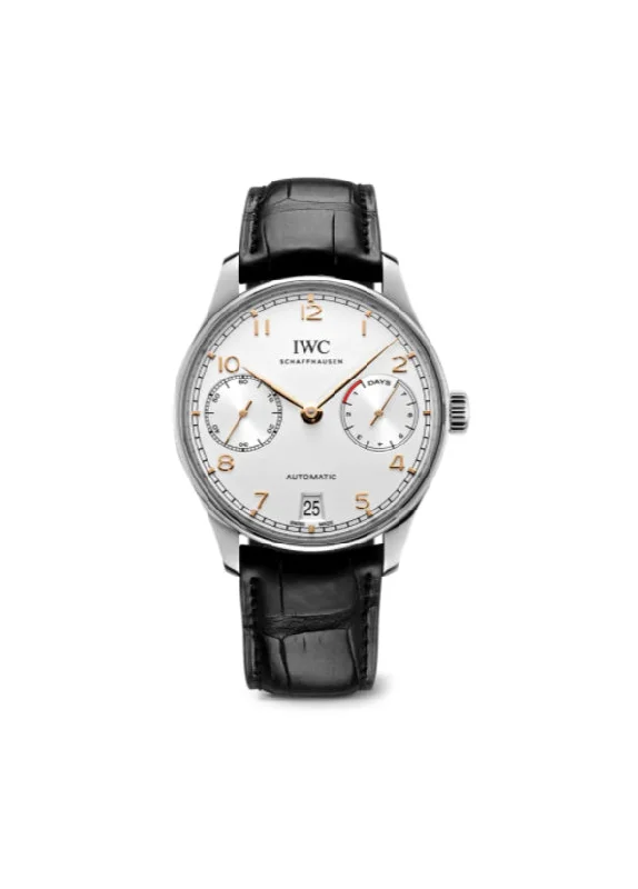Men's Pilot Watches with Kinetic Movement-42mm Automatic 7-Day Power Reserve Silver Arabic Dial