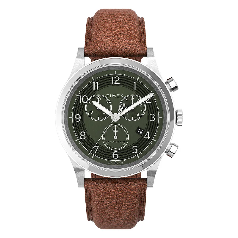 Men's Chronograph Watches for Technological Innovation-Waterbury Traditional Chronograph 42mm Leather Band