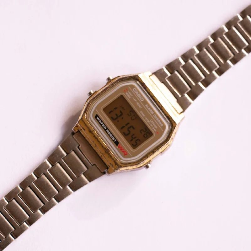 Women's Pilot Watches for Timeless Style-Casio Alarm Chrono 593A158W 34 mm Water-resistant Watch Vintage Women's Pilot Watches for Timeless Style-Casio Alarm Chrono 593A158W 34 mm Water-resistant Watch Vintage