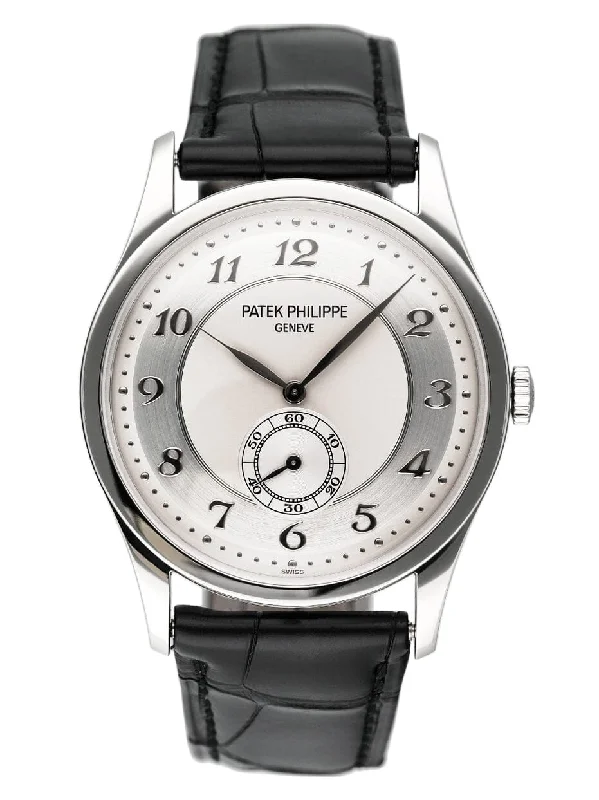 Men's Patek Philippe Watches for Humidity Monitoring-Patek Philippe 5196P-001 Silver Dial Platinum Mens Watch Box Papers