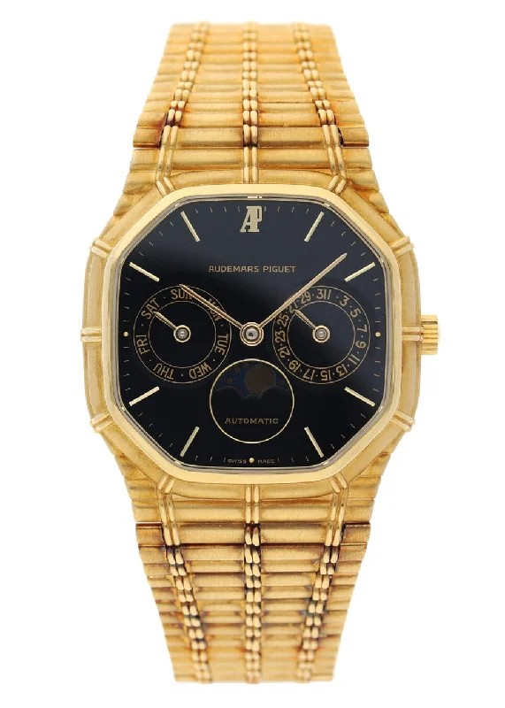 Men's Audemars Piguet Large Size Watches-RARE Audemars Piguet Bamboo Day-Date Moonphase Mens Watch