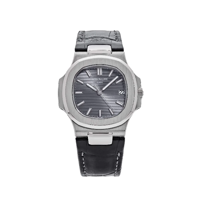 Men's Patek Philippe Watches for Modern Aviation-Patek Philippe Nautilus 5711G-001 White Gold Grey Dial (2011)