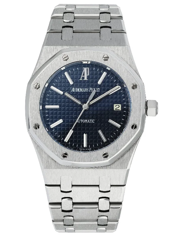 Men's Audemars Piguet Royal Oak Offshore Watches-Audemars Piguet Royal Oak 15300ST Blue Dial Mens Watch Box Papers