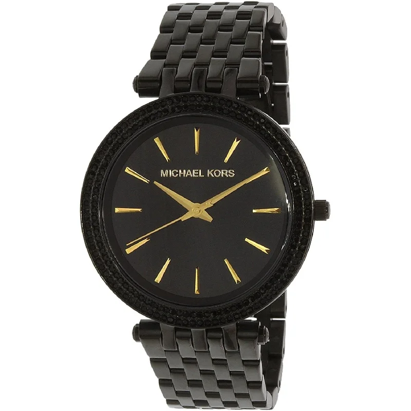 Women's Chronograph Watches with Aviation Theme-Michael Kors Women's MK3337 Darci Crystal Black Stainless Steel Watch