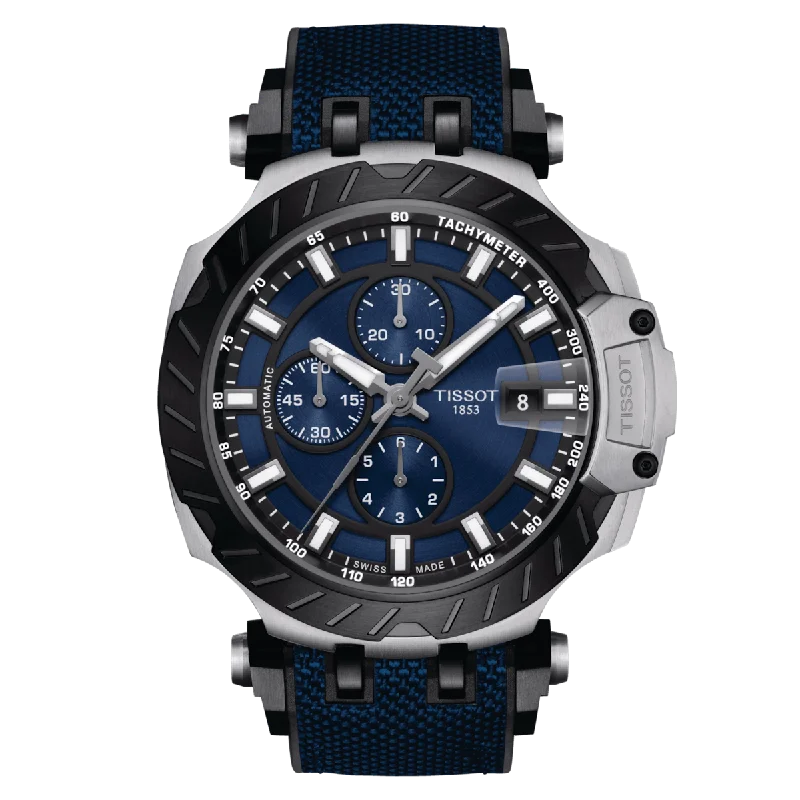Women's Heritage Watches with Compass Calibration-Tissot T-Sport Blue Dial Men 45mm