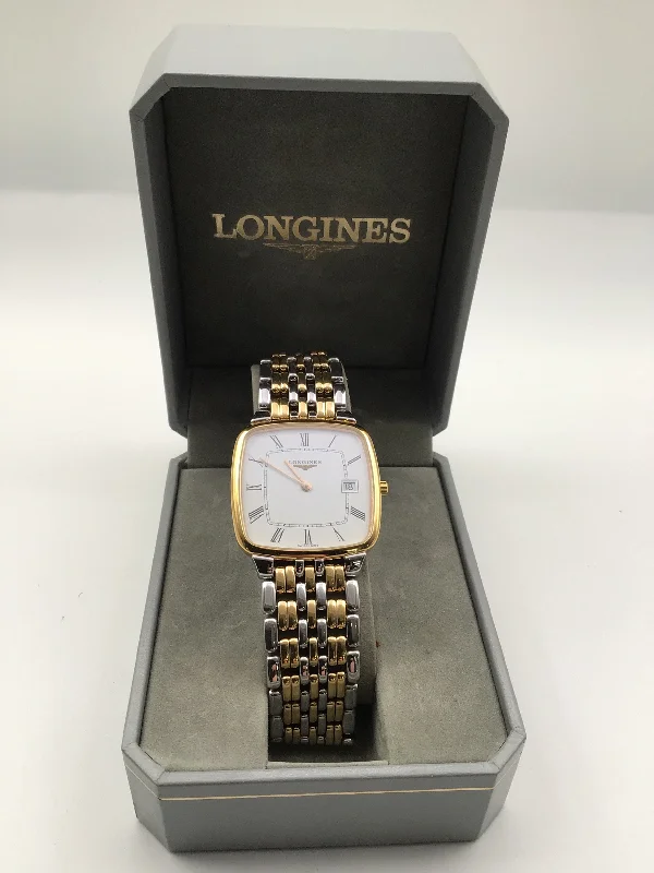 men's Rolex watches with Roman numerals -​Longines L5.633.3 Two Tone Flagship Quartz Watch