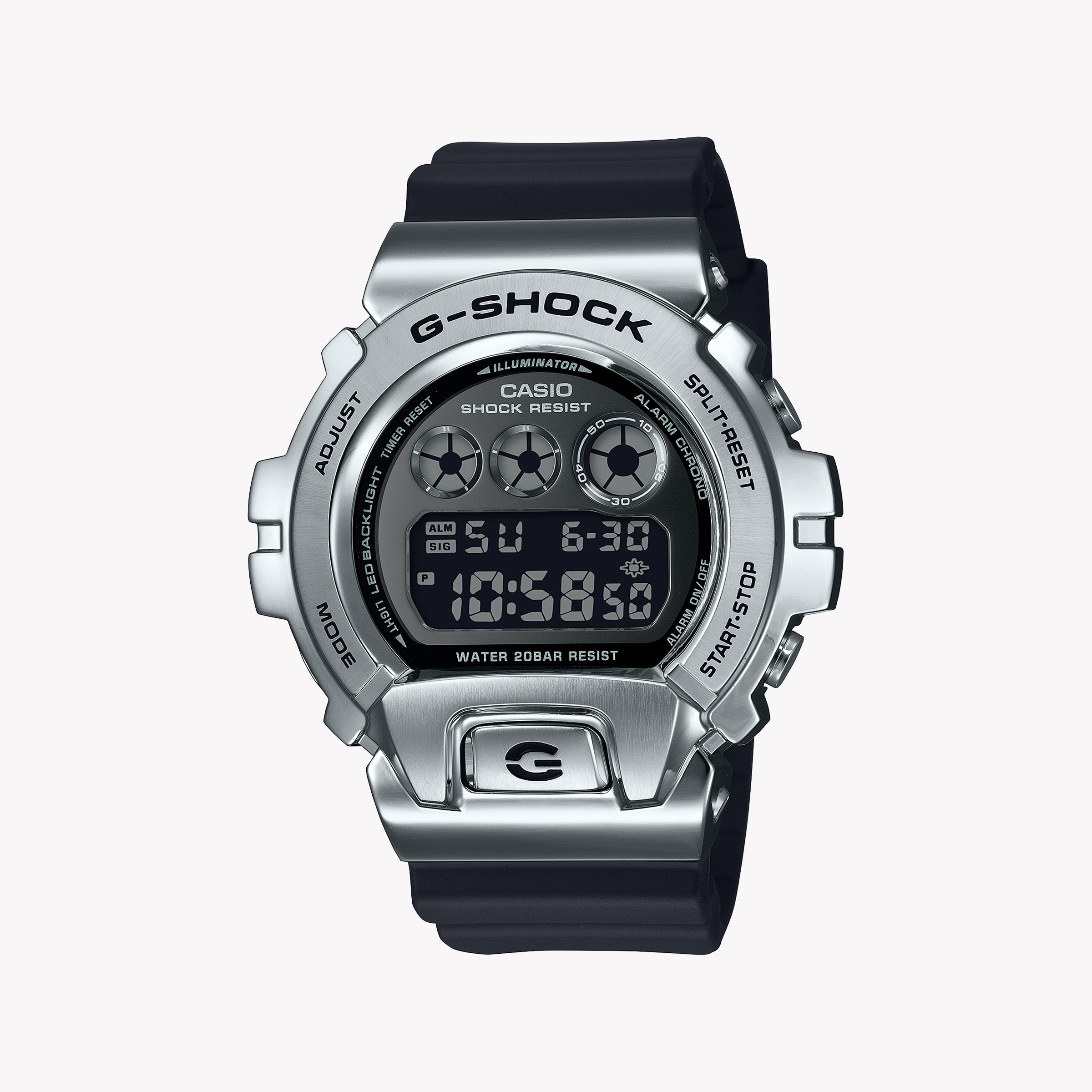 Men's Digital Watches with Vintage Inspiration-CASIO G-SHOCK GM-6900U-1DR - SPORTY ELEGANCE MEN'S WATCH WITH BLACK RESIN BAND & STAINLESS STEEL CASE