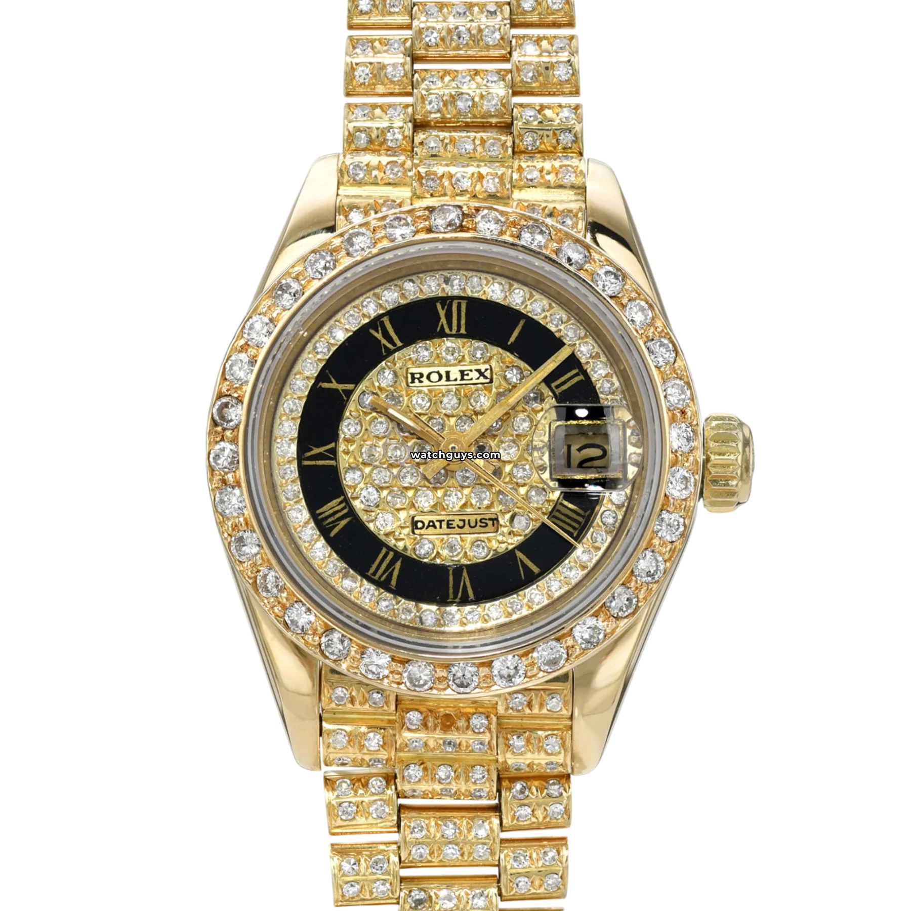 Women's Rolex Birthday Design Watches-Rolex Datejust 69178 President Diamond