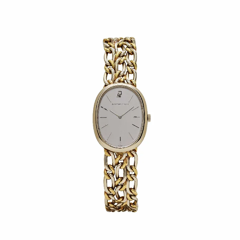 Men's Audemars Piguet Christmas Gift Design Watches-Audemars Piguet Golden Ellipse White and Yellow Gold Silver Dial (1977)