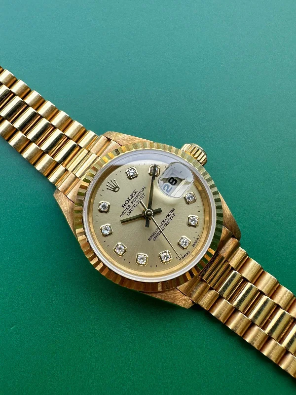 top-rated men's Rolex sports watches -​DATEJUST 26MM YELLOWGOLD CHAMPAGNE DIAMOND DIAL (WATCH ONLY)