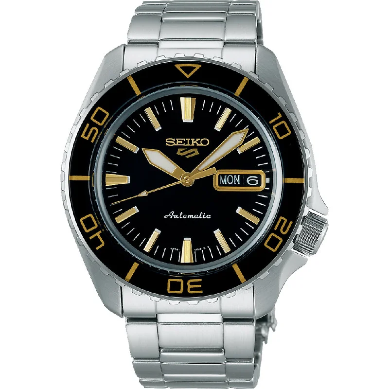 Men's Seiko Square Case Watches-Seiko 5 Sports SRPK99K 'Blackstone Redux'