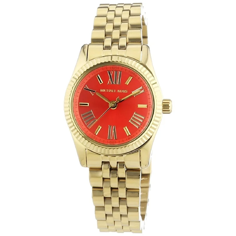 Women's Chronograph Watches for Travelers-Michael Kors Women's MK3284 Lexington Petite Gold-Tone Stainless Steel Watch