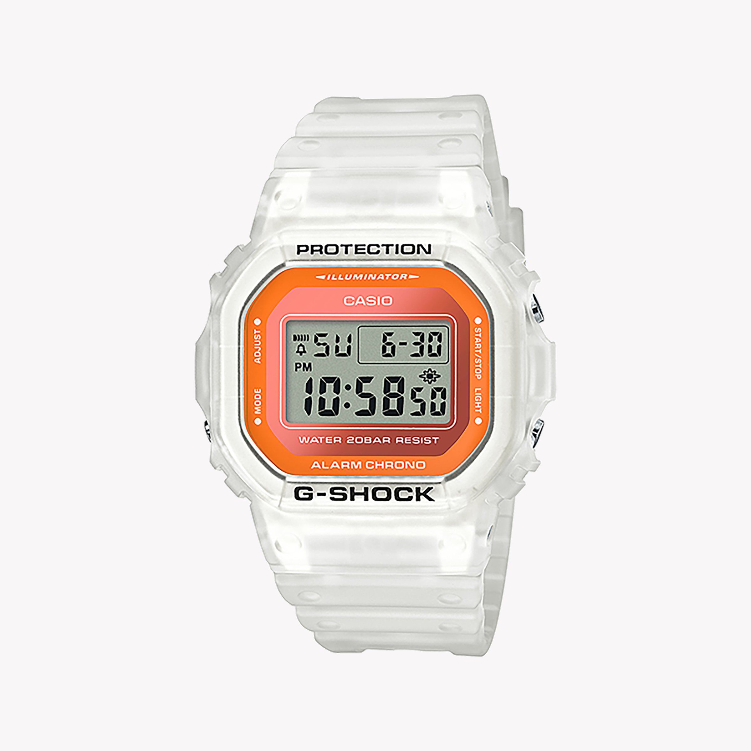 Men's Digital Watches for Birthday Gifts-G-SHOCK DW-5600LS-7DR - ELEGANTLY RUGGED WHITE RESIN MEN'S WATCH