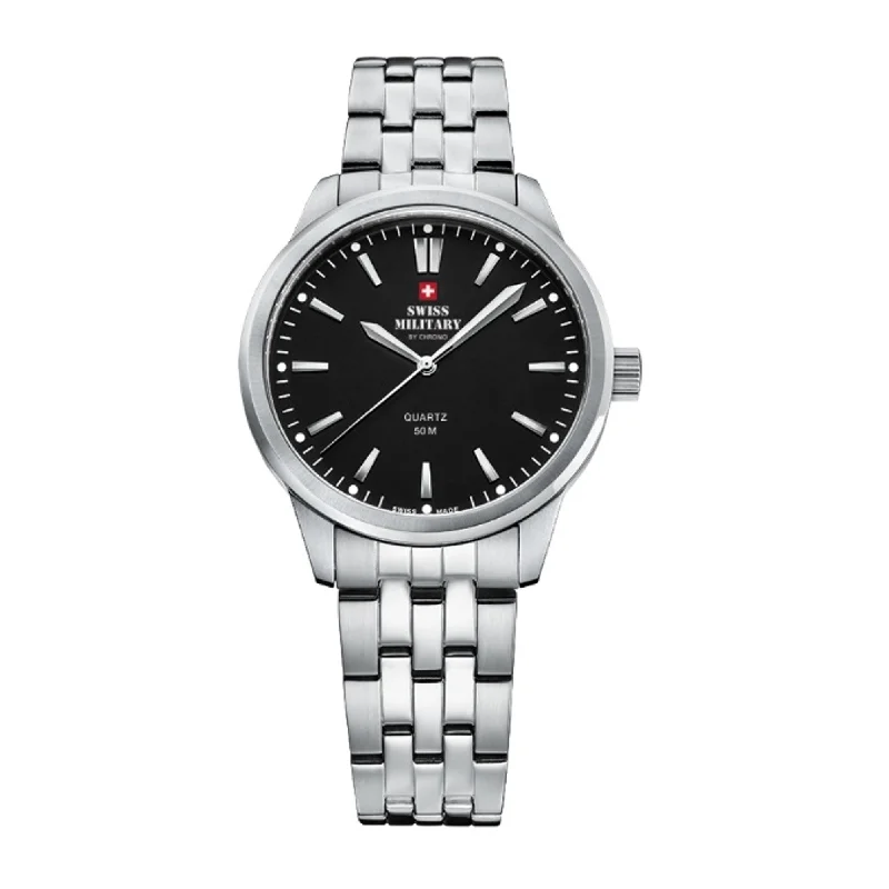 Men's Military Watches with Cultural Significance-Quartz 3-Hand 33mm Stainless Steel Band