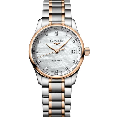 Pilot Watches for Women Online-Longines Master Collection White Mother-Of-Pearl Dial Women 34mm