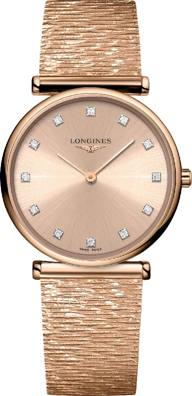 Women's Pilot Watches with French Made Elegance-Longines La Grande Classique De Pink Dial Men 29MM