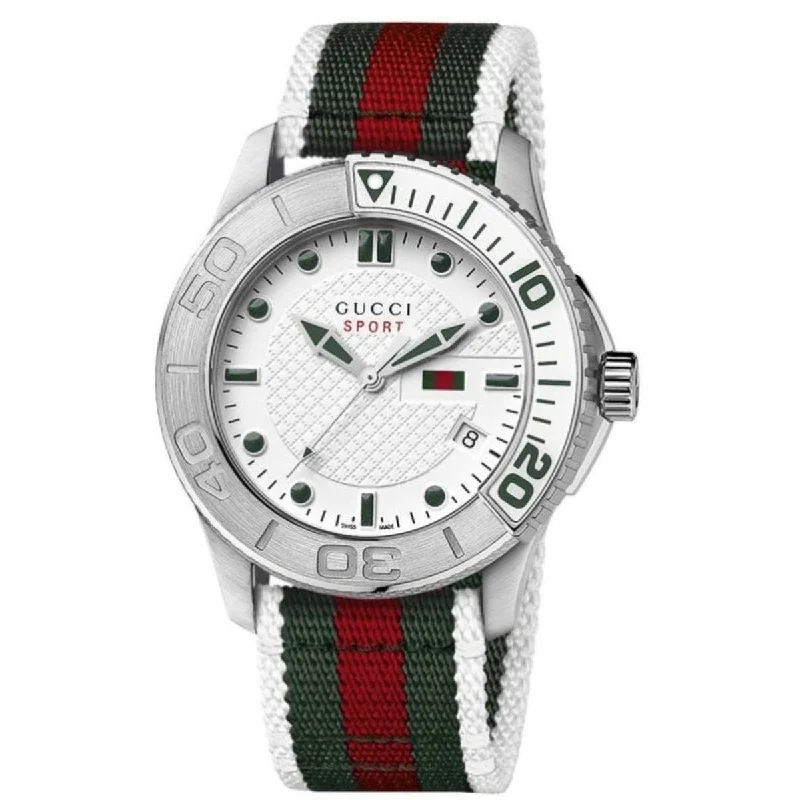 Men's Chronograph Watches for Modern Design-Gucci Men's YA126231 G-Timeless Dive Sport Gucci pattern Nylon Watch