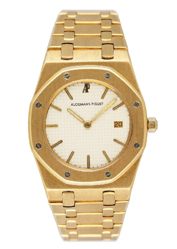 Men's Audemars Piguet Tonneau Case Style Watches-Audemars Piguet Royal Oak Cream Dial 18K Yellow Gold Ladies Watch