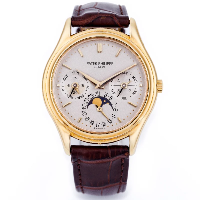 Men's Patek Philippe Watches with Dual Time Zones-Patek Philippe Perpetual Calendar | REF. 3940 | “2nd Series” | 18k Yellow Gold | Box & Papers | 1990