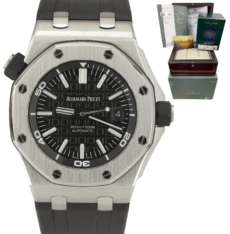 Audemars Piguet Luxury Style Watches for Women-MINT Audemars Piguet Royal Oak Offshore Diver Black 15703ST.OO.A002CA.01 Watch