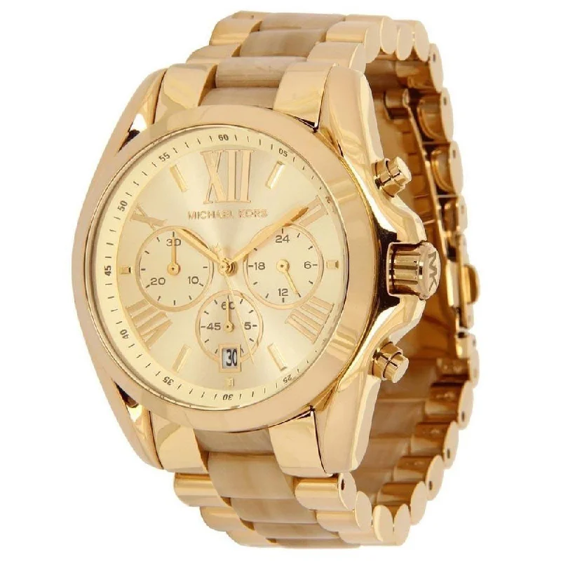 Women's Chronograph Watches with Thermometer Function-Michael Kors Women's MK5722 Bradshaw Chronograph Gold-Tone Stainless steel and Acetate Watch