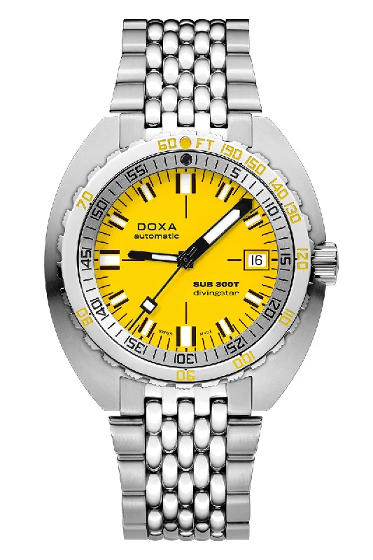 Men's Retro Style Men's Dress Watches-Doxa Sub 300T Divingstar 840.10.361.10