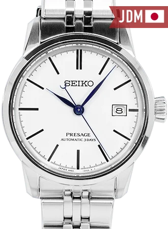 Men's Seiko Hybrid Style Watches-Presage Craftsmanship Enamel White Ref. SARX105