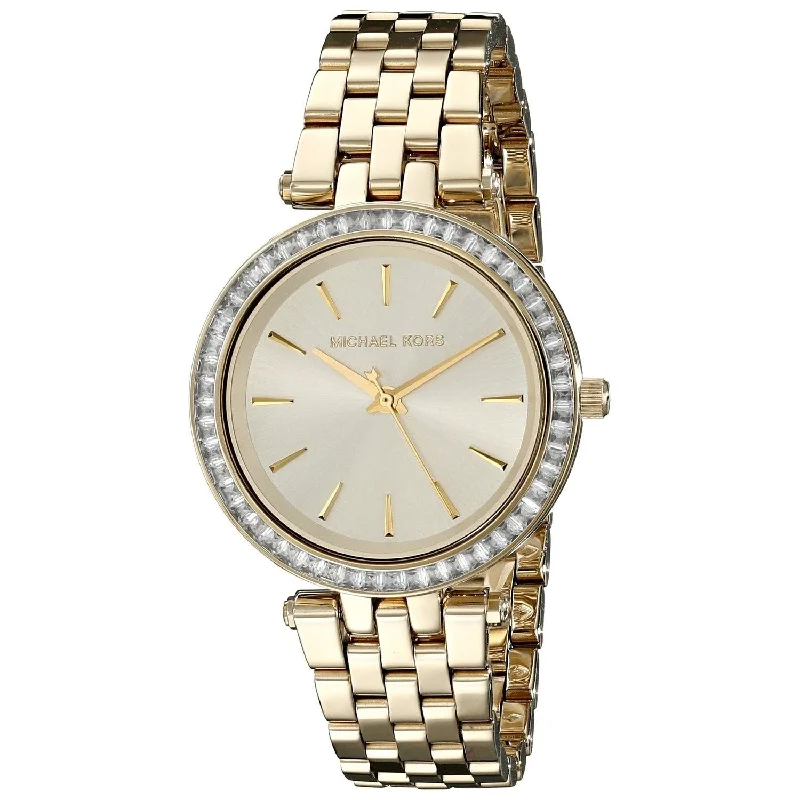 Women's Chronograph Watches with Altimeter Calibration-Michael Kors Women's MK3365 Mini Darci Crystal Gold-Tone Stainless Steel Watch
