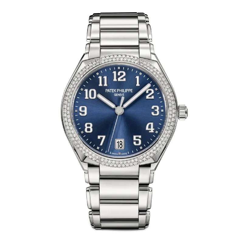 Men's Patek Philippe Watches for Navigation Instruments-36mm Steel Blue Dial Diamond Bezel Automatic Men's Patek Philippe Watches for Navigation Instruments-36mm Steel Blue Dial Diamond Bezel Automatic