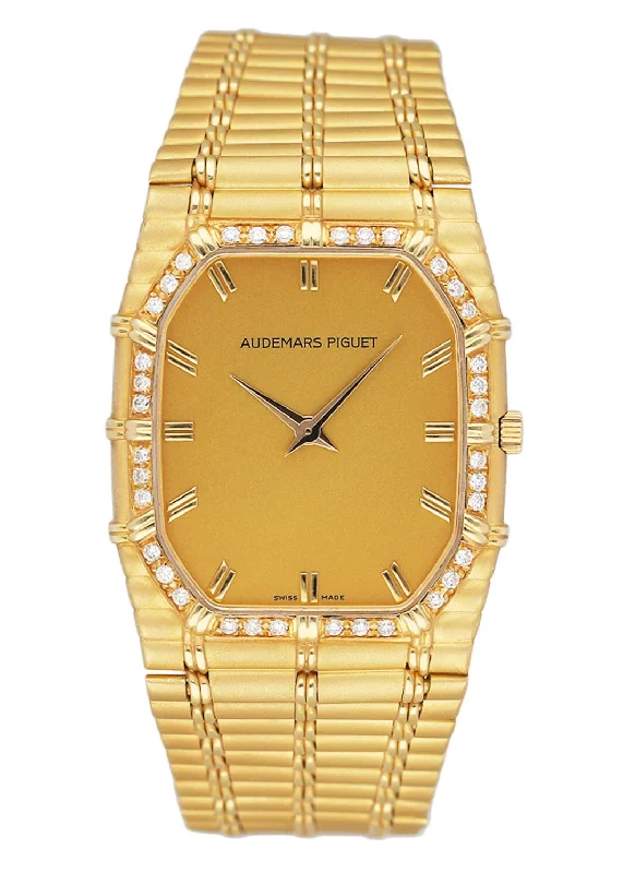 Men's Audemars Piguet Party Wear Design Watches-Audemars Piguet Bamboo Diamond Champagne Mens Watch