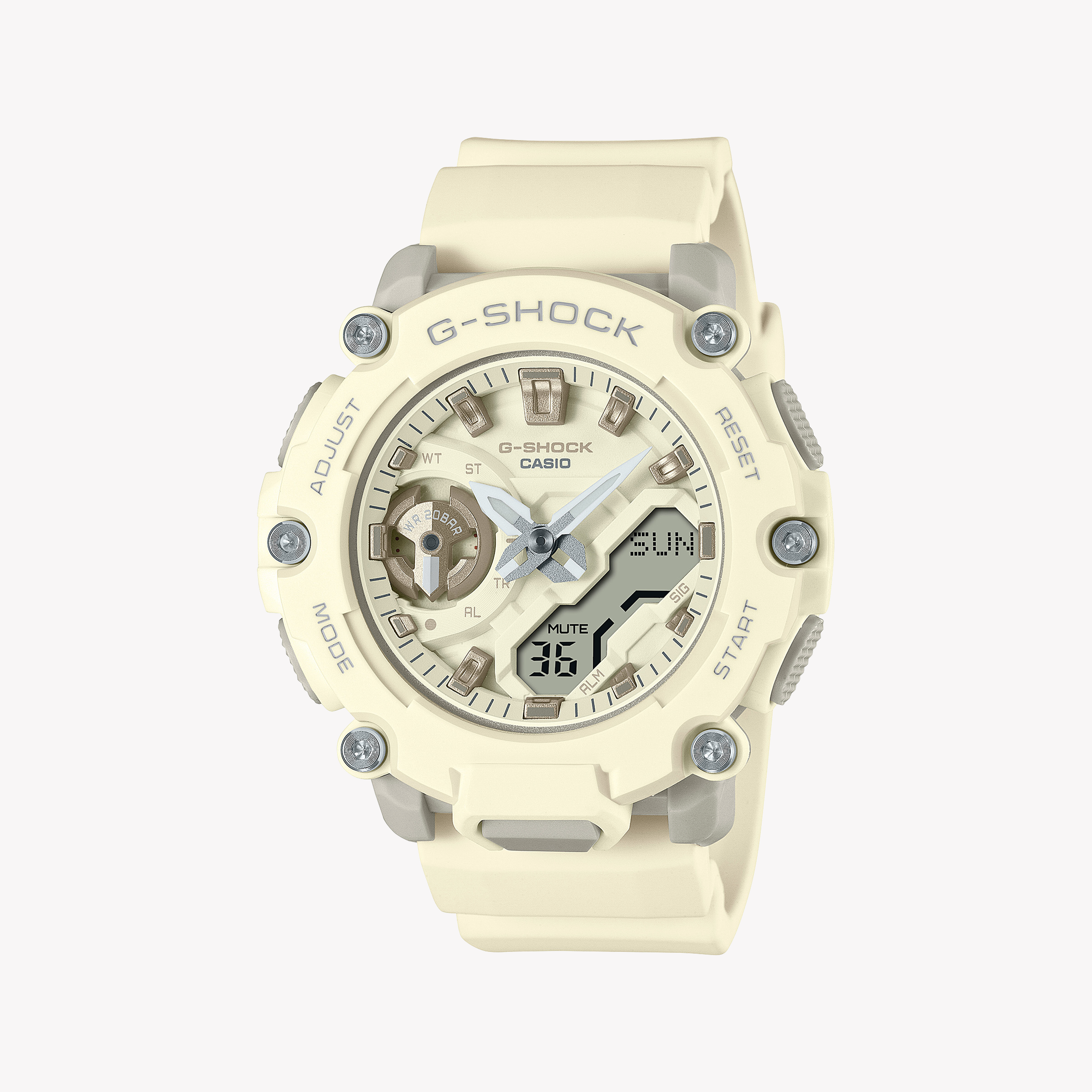 Men's Digital Watches with Advanced Materials-G-SHOCK Women's White Resin Watch, Digital Dial | GMA-S2200-7ADR