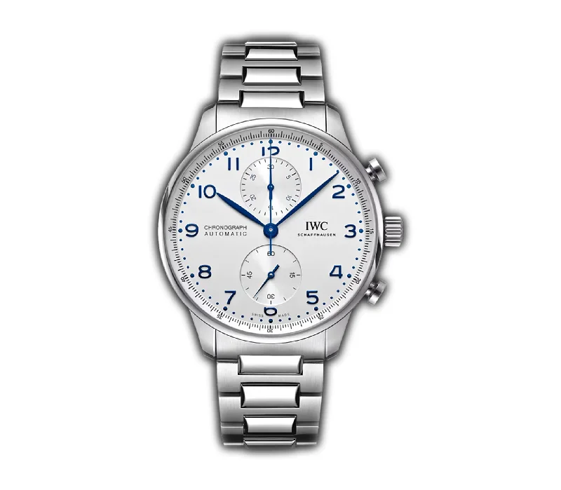 Men's Pilot Watches with Solar Power-41mm Chronograph White Dial Stainless Steel Bracelet