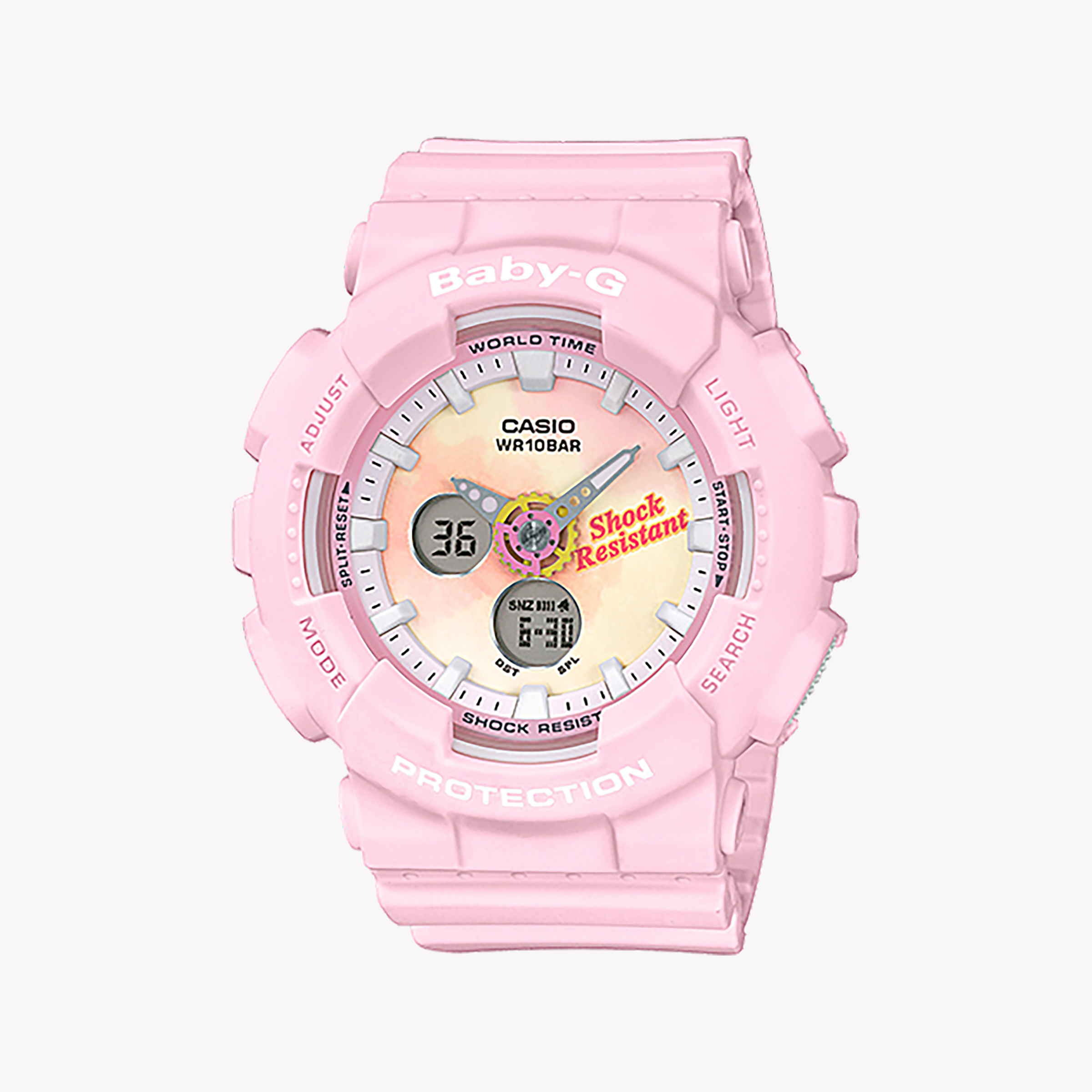 Men's Digital Watches with Anniversary Edition-CASIO BABY-G BA-120TG-4ADR VIBRANT PINK - SPORTY CHIC WOMEN'S WATCH with Resin Band and Digital Dial