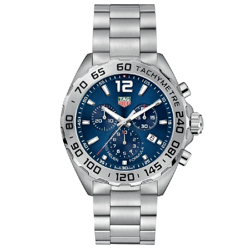 Women's Chronograph Watches with Anniversary Edition-TAG Heuer Formula 1 43mm Blue Dial Quartz Chronograph Gents Watch CAZ101K.BA0842