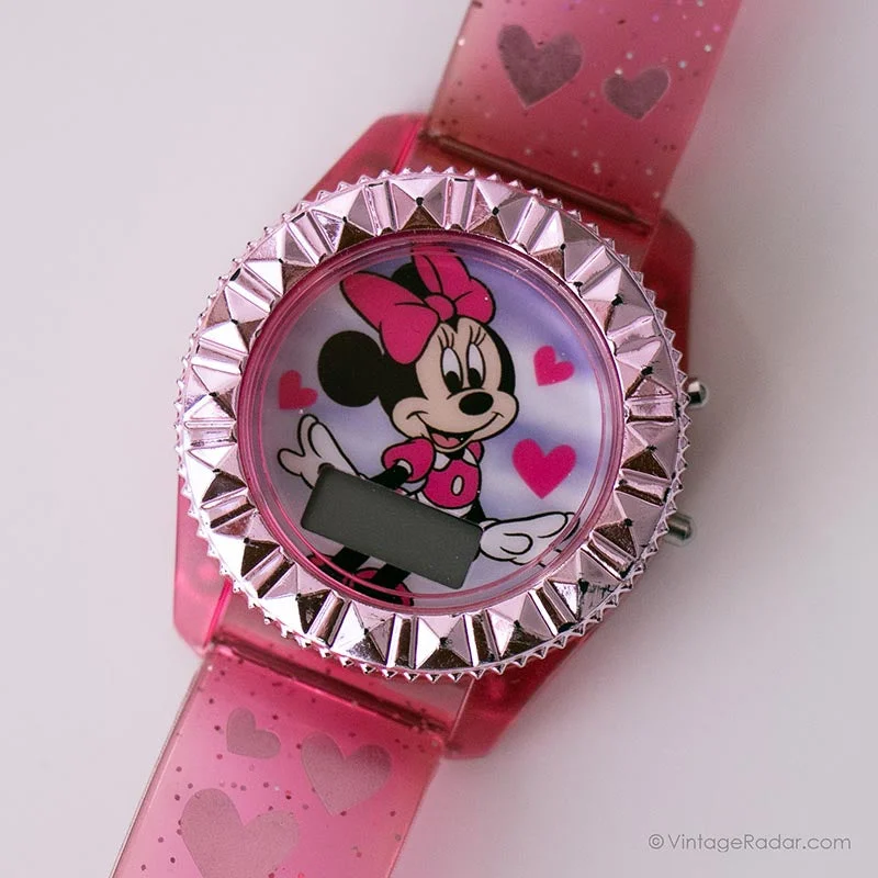 Women's Pilot Watches for Special Occasions-Vintage Minnie Mouse Digital Watch | Vintage Disney Watch
