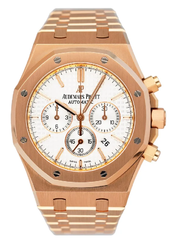 Men's Audemars Piguet Office Wear Design Watches-Audemars Piguet Royal Oak 26320OR Silver Dial Rose Gold Mens Watch Box Papers