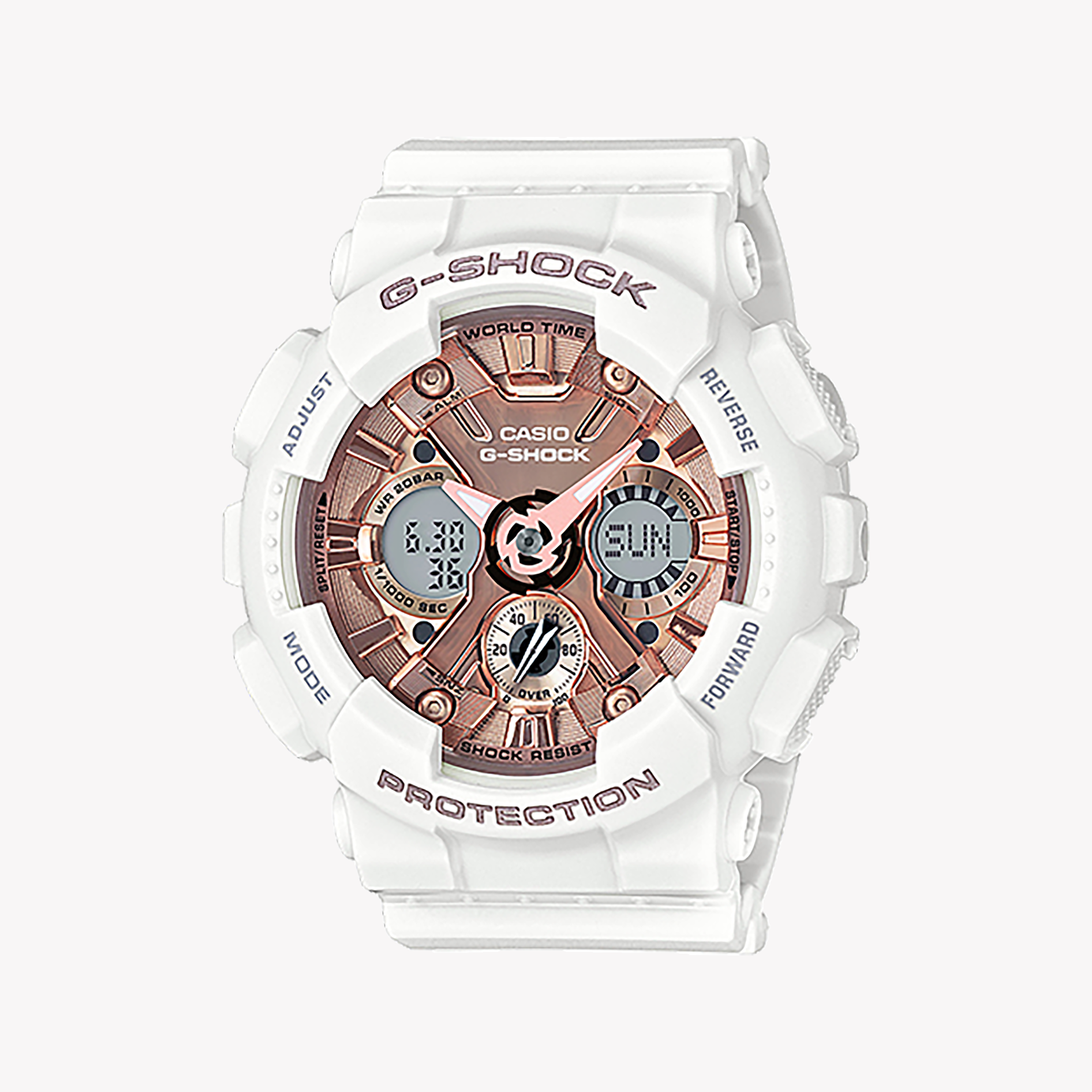 Men's Digital Watches for Radio Communication-CASIO G-SHOCK GMA-S120MF-7A2DR ADVENTURE READY - STYLISH & RESILIENT Women's Watch with sleek white resin design and multifunctional features