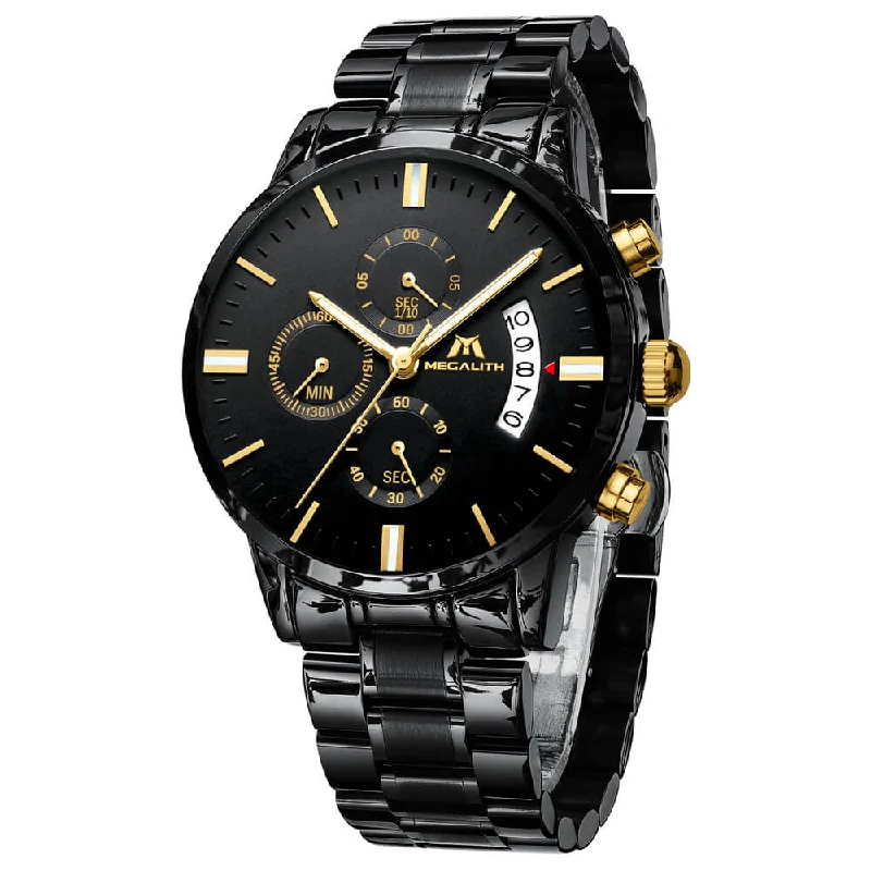 Men's Chronograph Watches with Smart Features-0105M | Quartz Men Watch | Stainless Steel Band