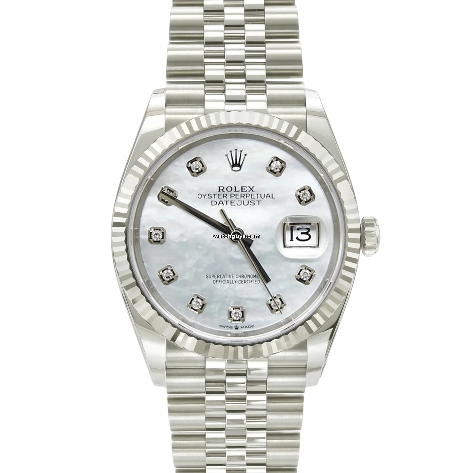 Women's Rolex Monogrammed Design Watches-Rolex Datejust 126234 Mother of Pearl Jubilee